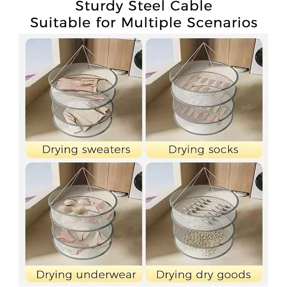 Foldable Sweater Drying Rack Large Mesh Flat Clothes Dryer Stainless Steel